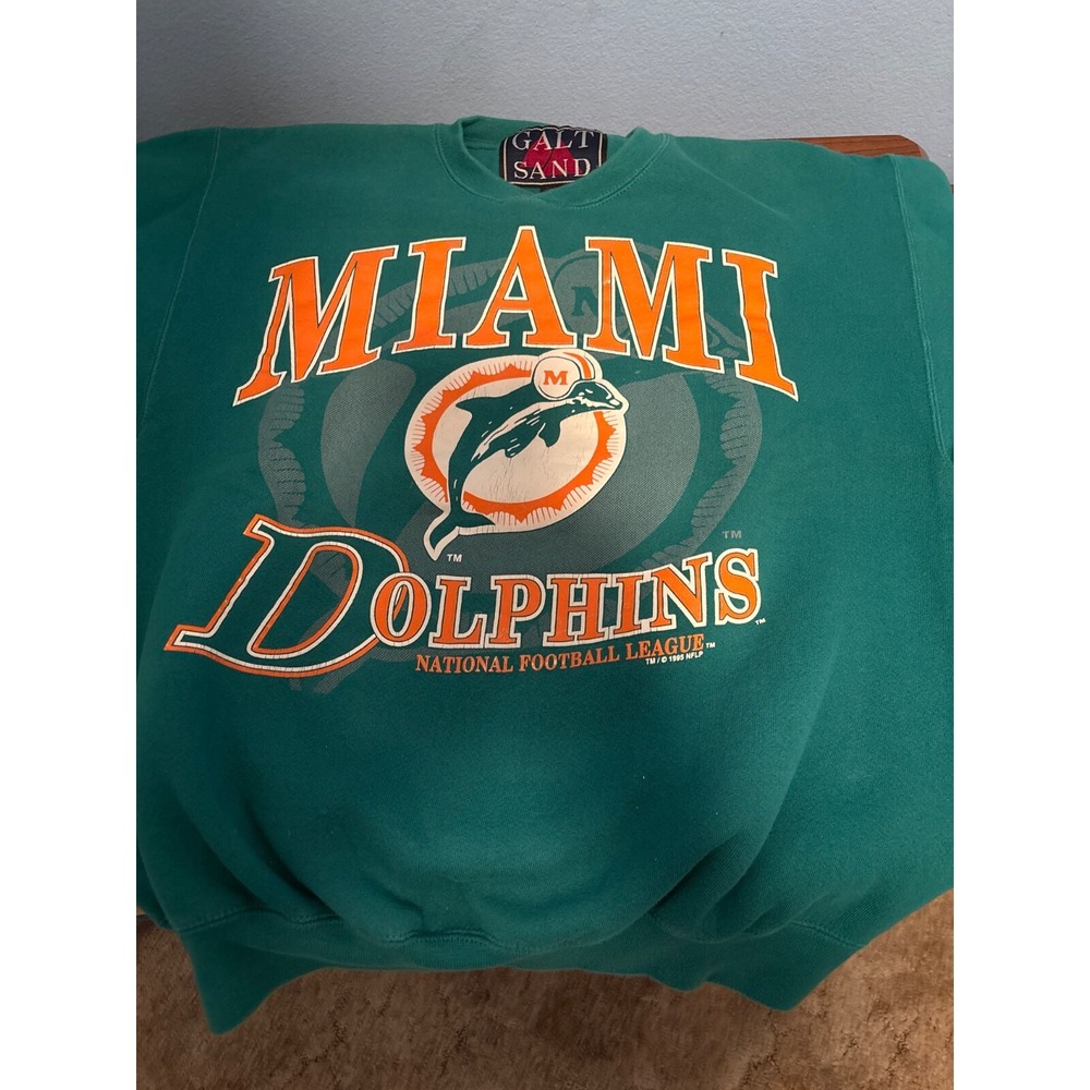 Galt Sand Miami Dolphins Sweatshirt Mens Medium Teal Good 1994 Vintage NFL